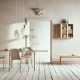 Palm valgomojo kėdė su audiniu ir porankiais