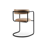 FF cantilever rounded kėdė su oda