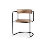 FF cantilever rounded kėdė su oda