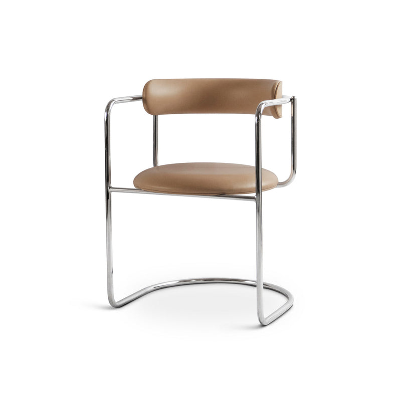 FF cantilever rounded kėdė su oda