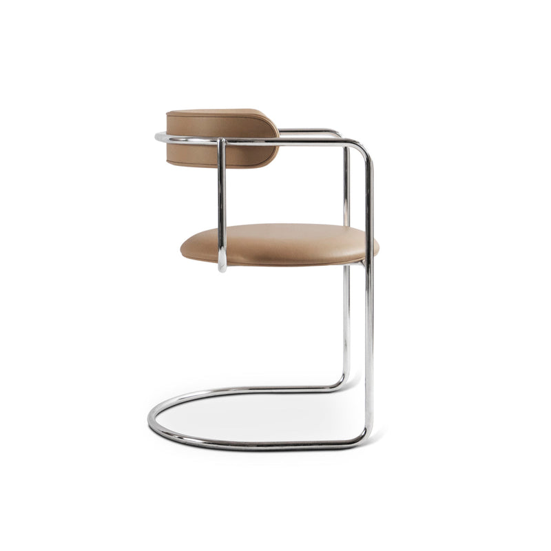 FF cantilever rounded kėdė su oda