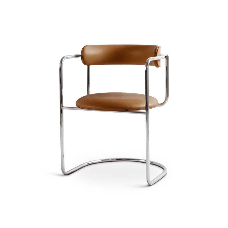 FF cantilever rounded kėdė su oda