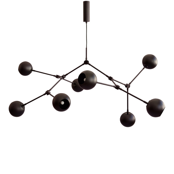 Drop Globe Burned Black Chandelier