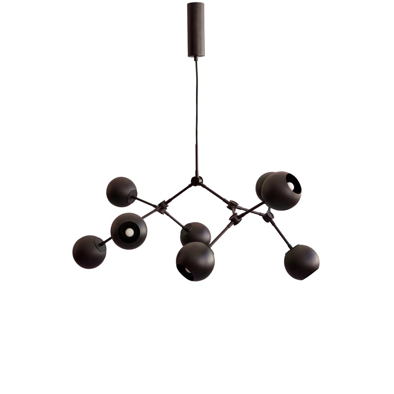 Drop Globe Burned Black Chandelier