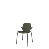 Seed Upholstered dining chair with Open Armrest