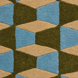 Olive Green, Powder Blue, Oat - Groove rug