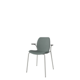 Seed Upholstered dining chair with Open Armrest