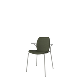 Seed Upholstered dining chair with Open Armrest