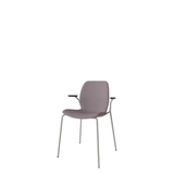 Seed Upholstered dining chair with Open Armrest