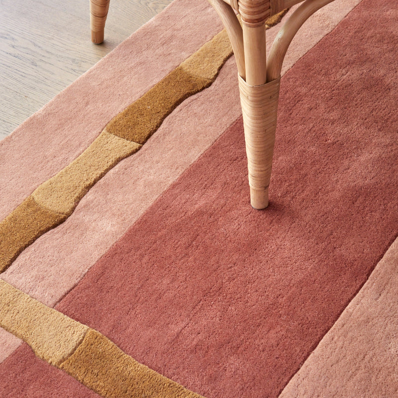 Alice Crawley Bamboo Stripe Terracotta rug