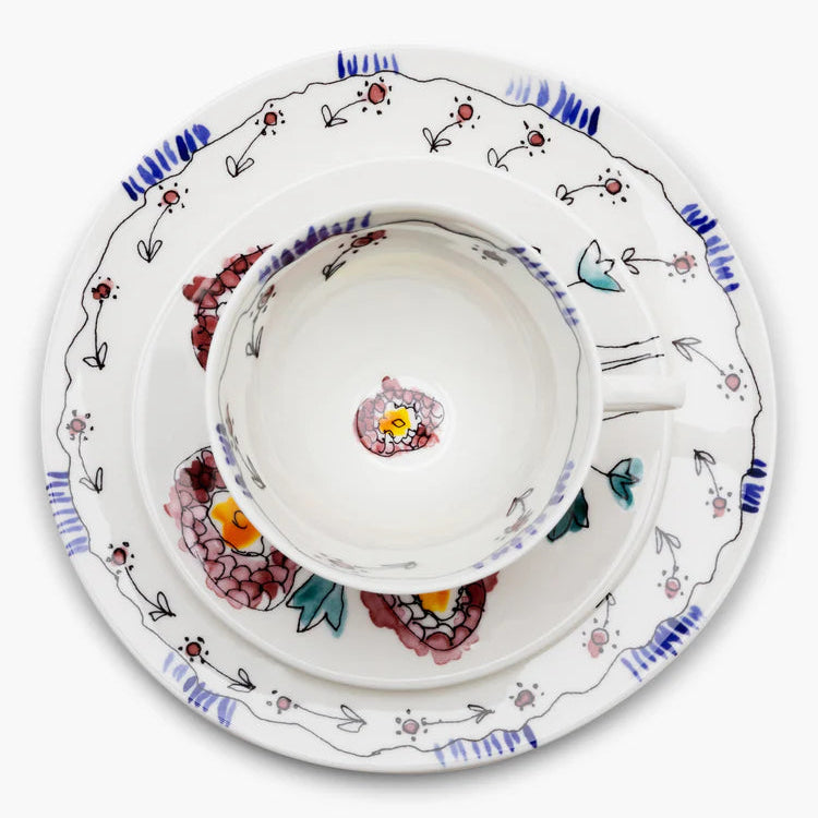Midnight Flowers breakfast set 6 pieces