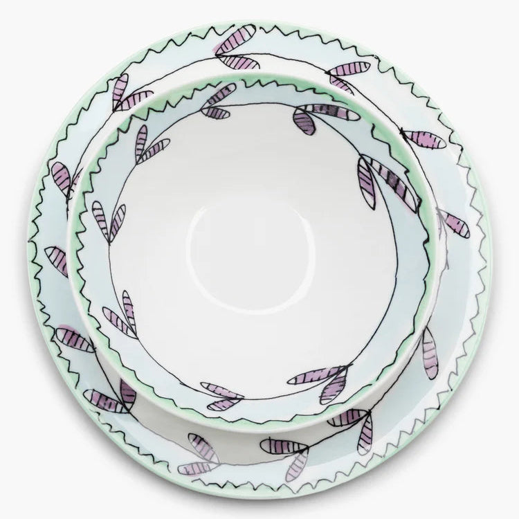 Midnight Flowers breakfast set 6 pieces