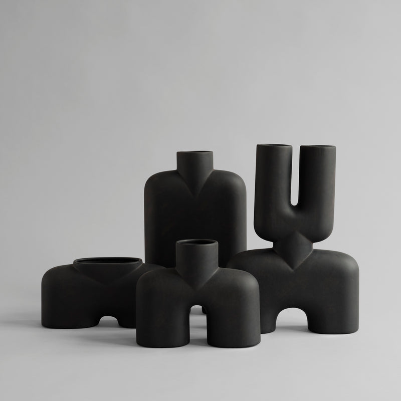 Cobra Double Medio Black vase