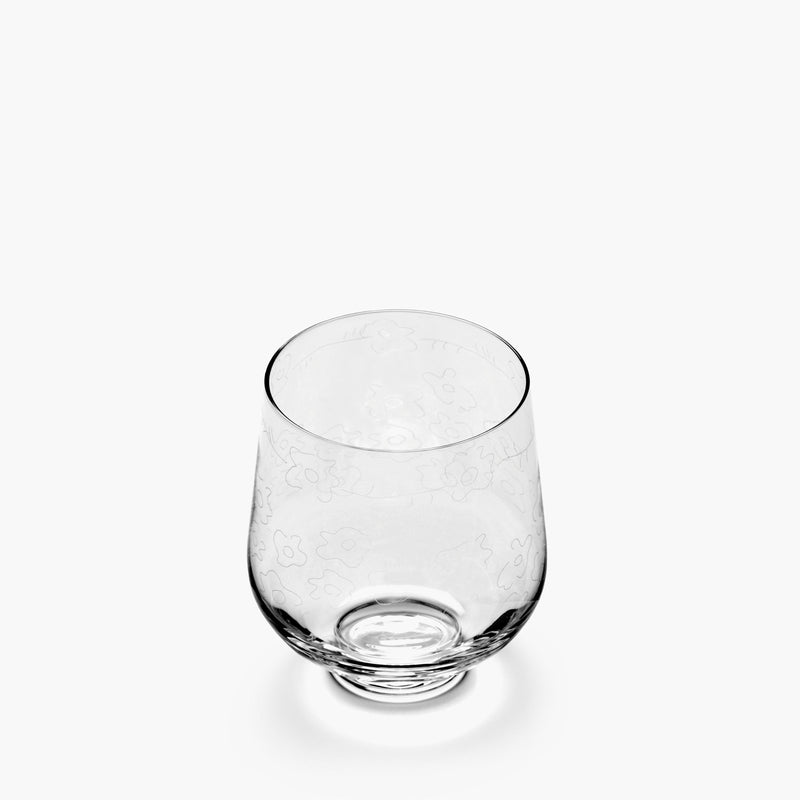 Midnight Flowers water glass