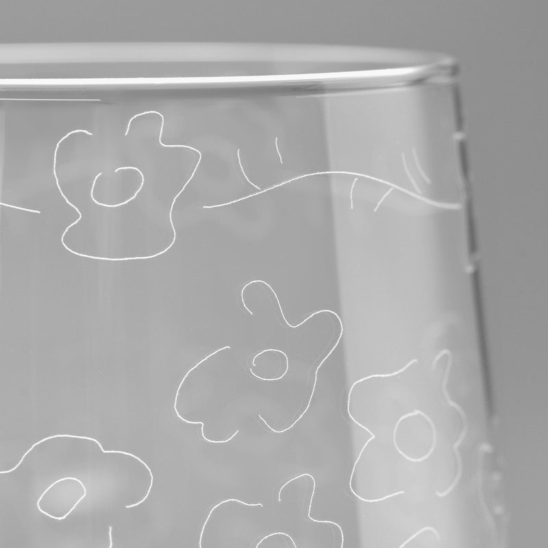 Midnight Flowers water glass