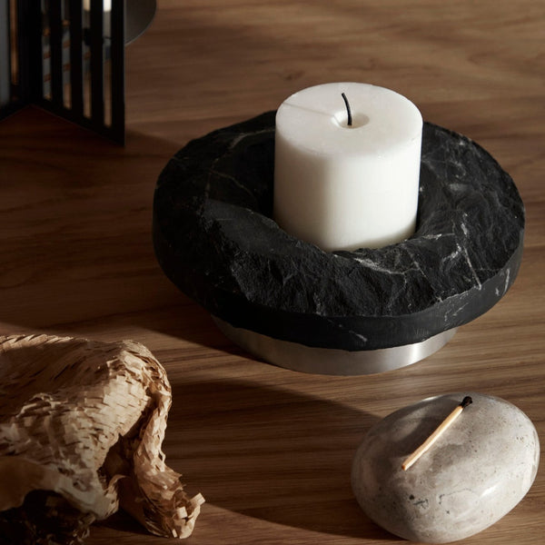 Rock candle holder