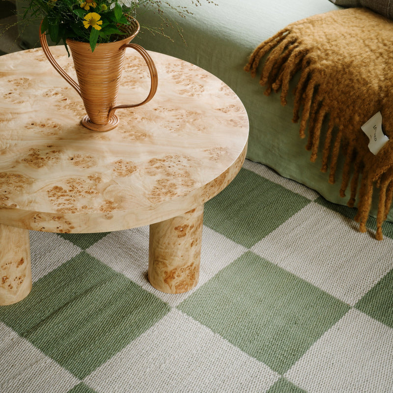 BURGUNDY CHESS WOOL rug