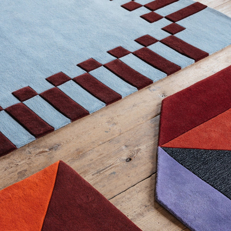 Teklan frame wool mullberry rug