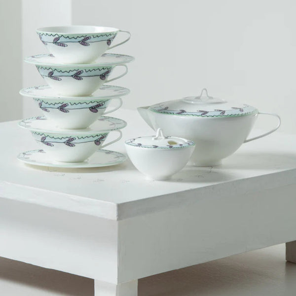 Midnight Flowers tea set 6 pieces