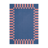 Teklan frame wool cobalt rug