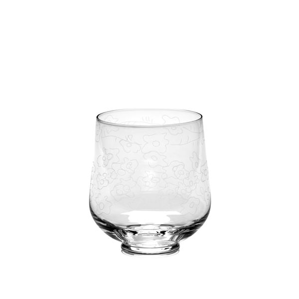 Midnight Flowers water glass