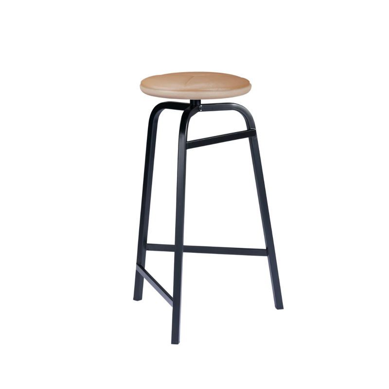 Treble bar stool with leather