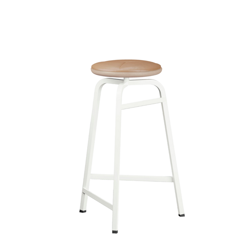 Treble bar stool with leather