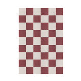 BURGUNDY CHESS WOOL rug