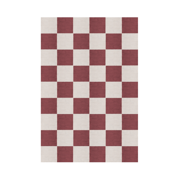 Burgundy CHESS WOOL kilimas