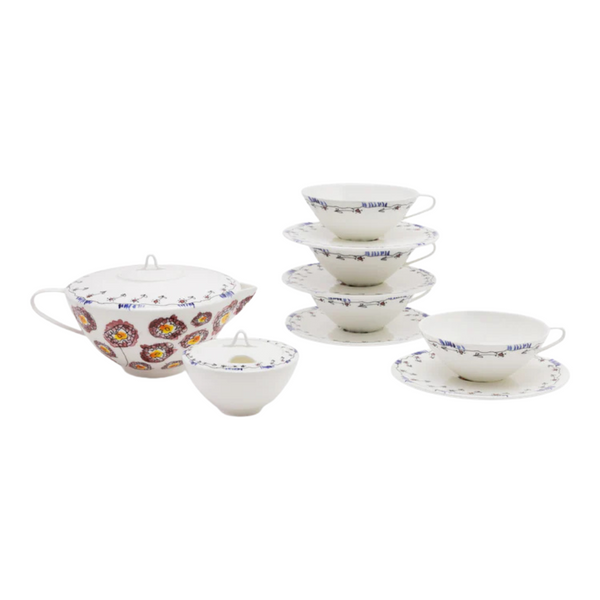 Midnight Flowers tea set 6 pieces