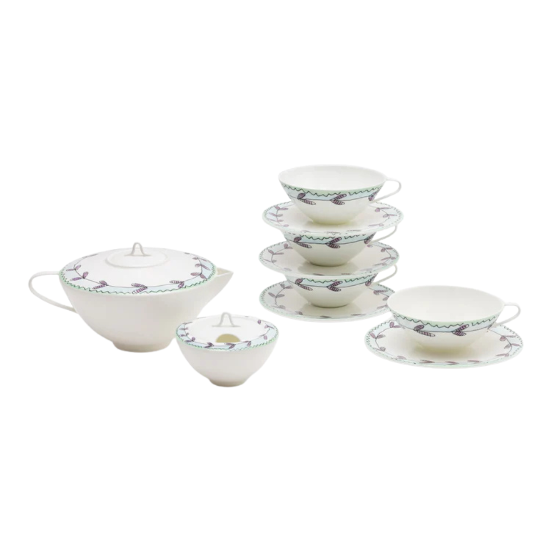 Midnight Tea Set Midnight Flowers tea set 6 pieces – Nomu Design
