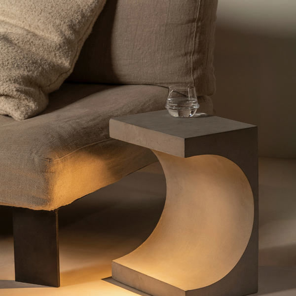 Tangent coffee table + lamp