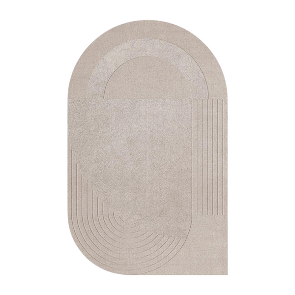 Circular Light Oatmeal rug